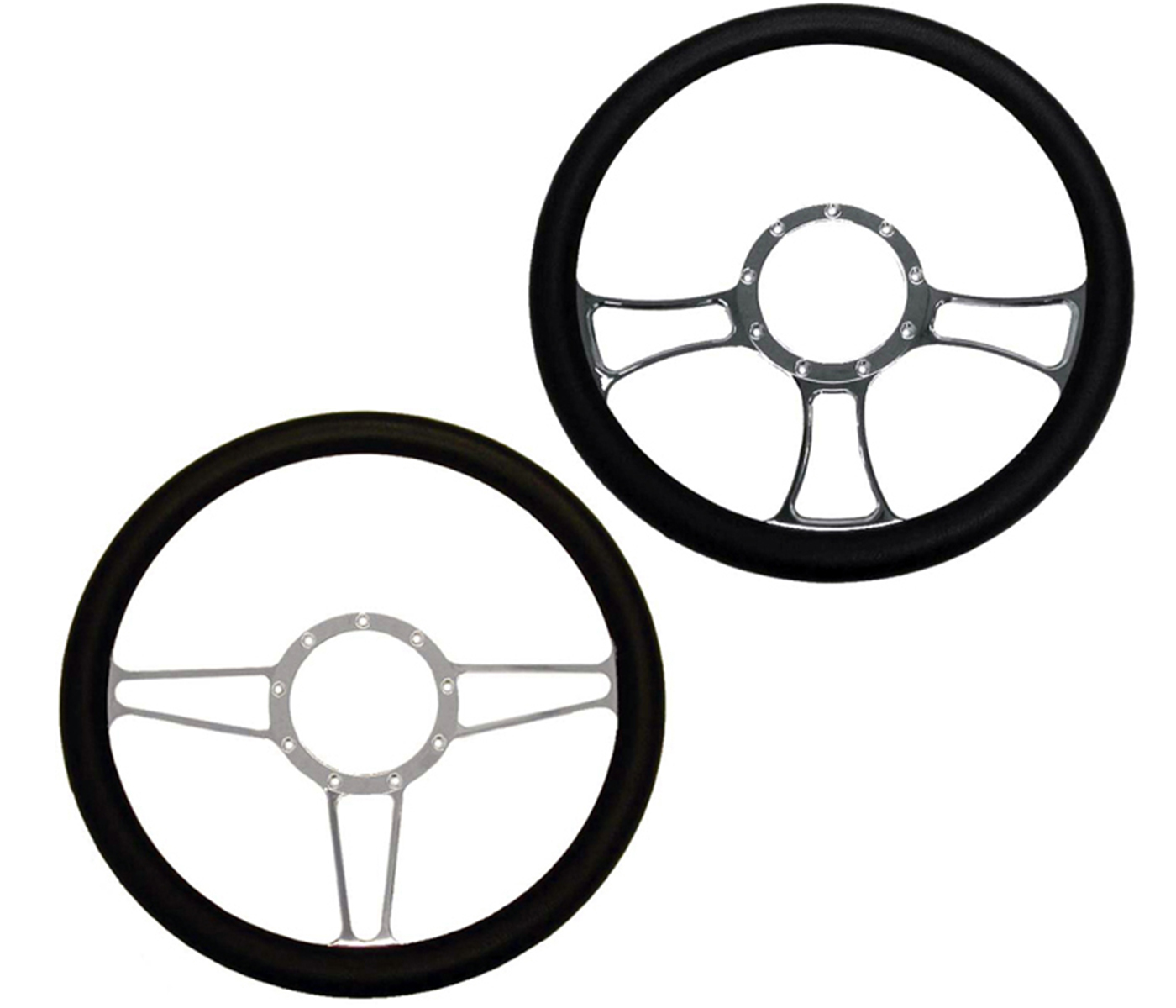 14' Aluminum Machined Steering Wheel (Chrome One Piece)