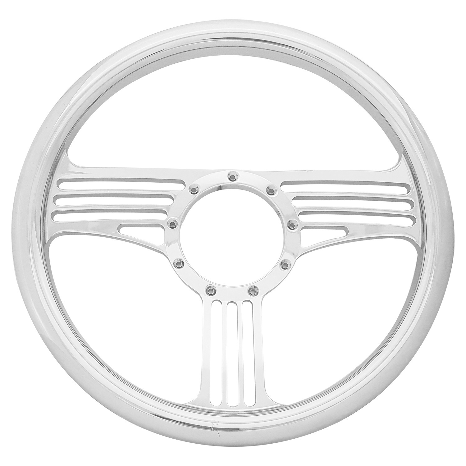 14' One Piece Alum Chrome Machined Steering Wheel
