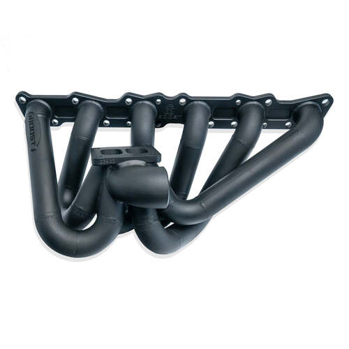 6Boost Exhaust Manifold, for Nissan RB26/30DET (DOHC), T4/50 'Divided Entry' Single 50mm Wastegate Port "Non Sportsman Mid Frame ie PT6766-7675