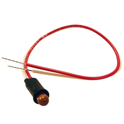 American Autowire Indicator Light, Amber, 0.250 in. Diameter, Each