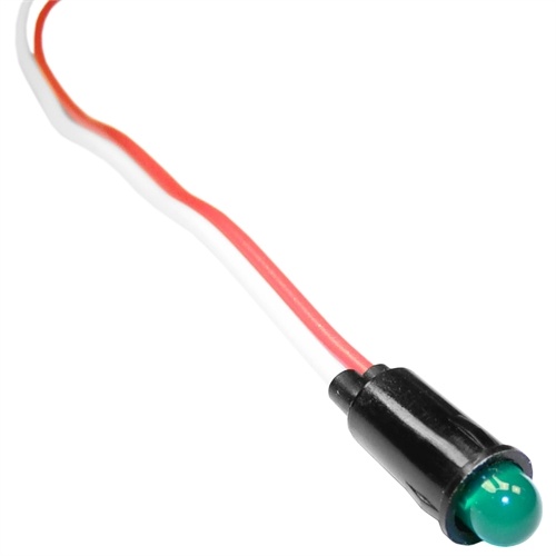 American Autowire Indicator Light, LED, Green, 0.250 in. Diameter, Each
