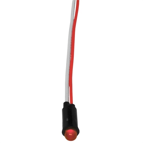 American Autowire Indicator Light, LED, Red, 0.250 in. Diameter, Each