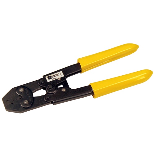 American Autowire Wire Crimping Tool, Hand-held, 20 To 14-gauge Range, Steel, Black Oxide, Yellow Plastic Handles, Each