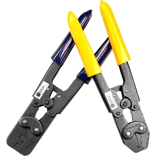 American Autowire Wire Crimping Tools, Hand-held, 10 To 18-gauge Range, Steel, Black Oxide, Blue/Yellow Plastic Handles, Set