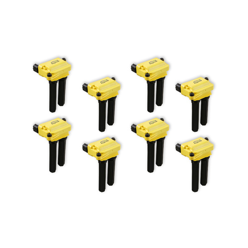 ACCEL Ignition Coil, 2005-2020 Gen 3 For Chrysler Hemi 5.7L/6.1L/6.2L/6.4L, Yellow, Dual Plug, Set of 8