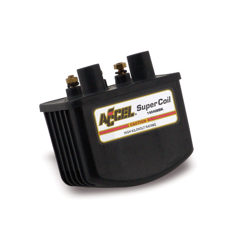 ACCEL Ignition Coil, Motorcycle, Single Fire, Black, 3.0 Ohms Resistance, Each