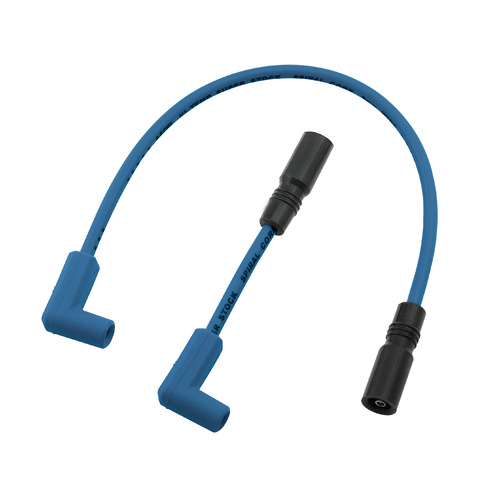 ACCEL Spark Plug Wire Set, 8mm, Silicone, 2000-2017 Softail, w/ Crab or FI, Blue