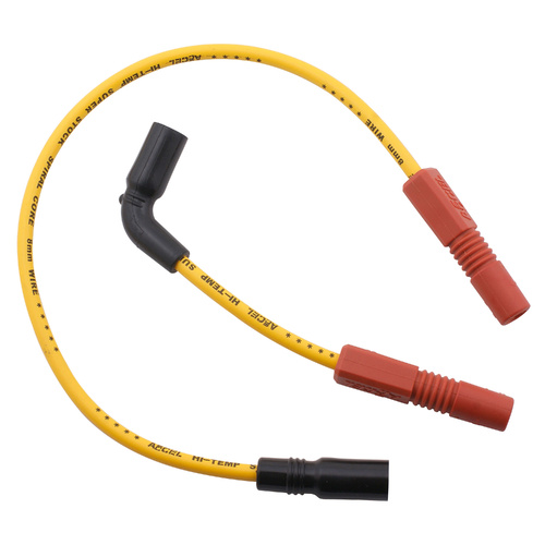 ACCEL Spark Plug Wire Set, 8mm, Silicone, 2007-2015 Sportster XL, Yellow
