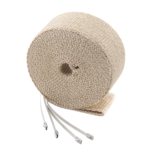 ACCEL Exhaust Wrap, Tan, 2 in. Wide x 25 ft., Four 14 in. Stainless Steel Ties, Kit