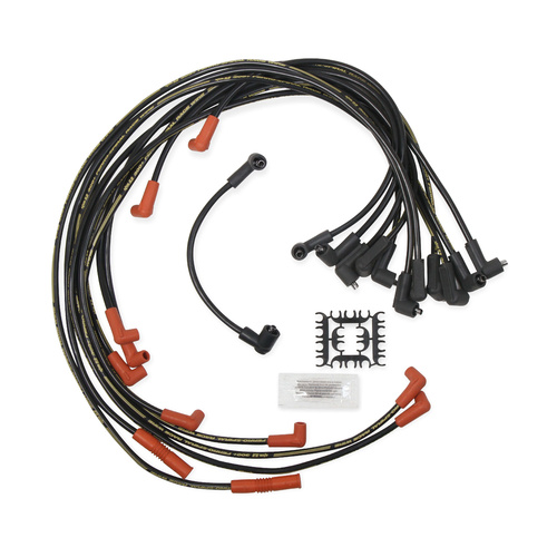 ACCEL Spark Plug Wires, 300+ Race Wire, Spiral Core, 8.8mm, Black, Stock Boots, For Chrysler, Big Block, V8, Set