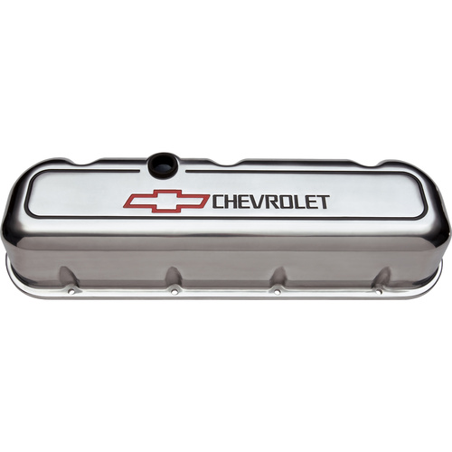 AC Delco Valve Covers, Tall, Cast Aluminium, Polished, Bowtie Emblem, For Chevrolet, Big Block, Pair