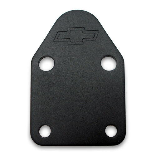 AC Delco, Fuel Pump Block-Off Plates, Black Crinkle; Stamped Chevrolet Bowtie Logo