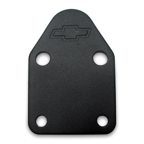 AC Delco Fuel Pump Block-Off Plate, Steel, Black Powdercoated, For Chevrolet, Small Block, Each