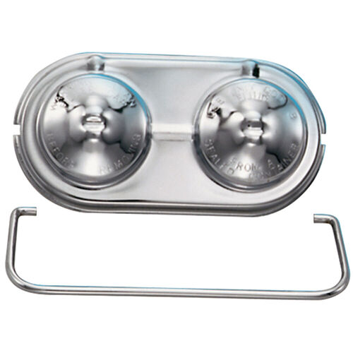 AC Delco, Master Cylinder Cover w/ GM Emblem, Chrome; Single Clip, 5-5/8-inch x 3-inch