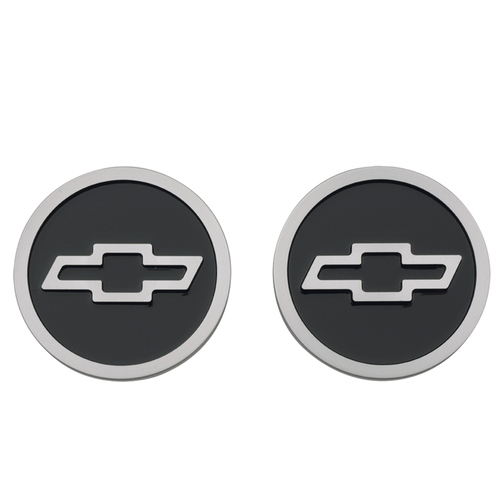 AC Delco Freeze Plug Inserts, Bowtie Emblem, GM Licensed, Black, Pair