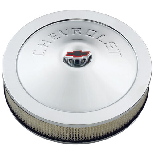 AC Delco, Chevrolet Classic Style Air Cleaner w/ Center Nut, Chrome; Embossed Chevrolet Lettering Design