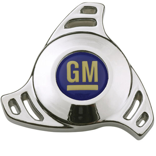 AC Delco, Small Hi-Tech GM Emblem Air Cleaner Center Nut, Chrome; Blue GM circle logo; Small tri-wing style