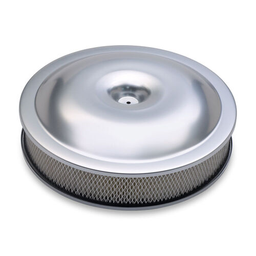 AC Delco Air Filter Assembly, Round, Aluminium, Clear Anodized, 14 in. Diameter, 3 in. Filter Height, 5 1/8 in. Base, Each