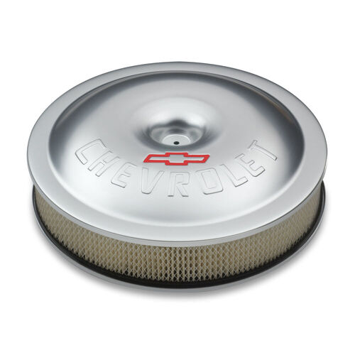 AC Delco, Chevy Super-Light Racing Aluminum Air Cleaner Kit, Clear Coated; Super-Deep Base; Bowtie & Chevrolet Logos