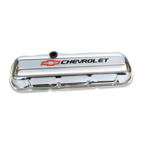 AC Delco, Big Block Valve Cover Chrome; Stock Height, Chrome; Stock, Perimeter Bolt; Recessed Emblem