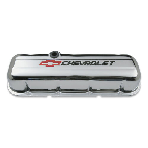 AC Delco, Big Block Valve Cover Chrome; Tall Style, Chrome; Tall, Perimeter Bolt; Recessed Emblem