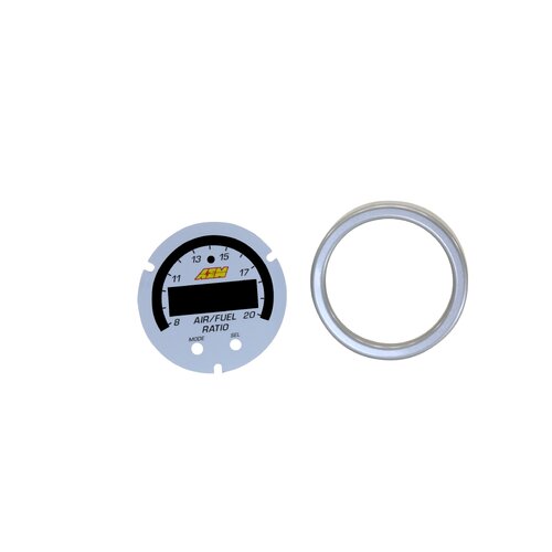AEM Air/Fuel Ratio, X-Series, Silver Bezel and White AFR/Lambda Faceplate, Accessory Kit