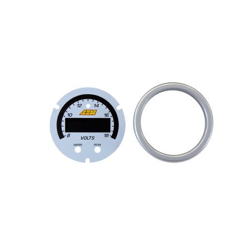 AEM Gauge, 8-18 Volts, X-Series, Black Bezel and Black Faceplate