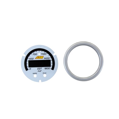 AEM Gauge Bezel, X-Series, Silver Bezel and White Faceplate, Accessory Kit