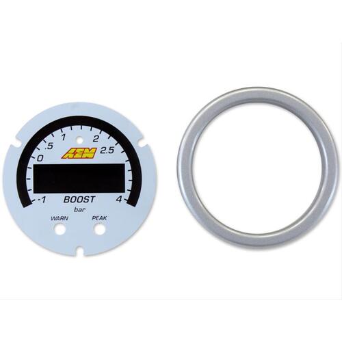 AEM Gauge, X-Series, Silver Bezel and White Faceplate, Accessory Kit
