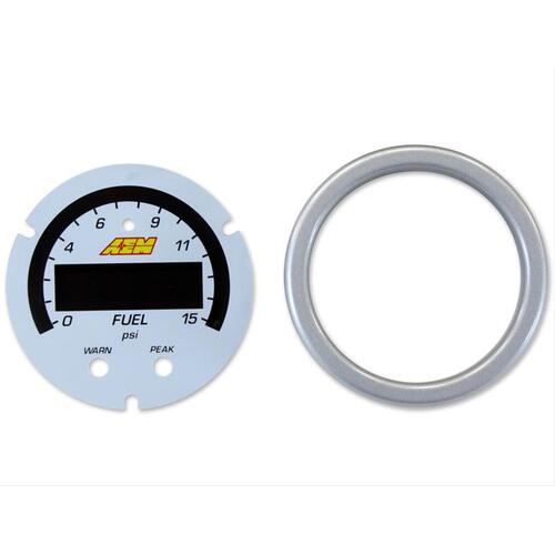 AEM Gauge, X-Series, Silver Bezel and White Boost/Fuel Faceplate