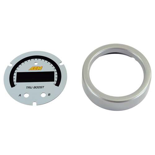AEM Pressure Gauge, Silver Bezel and White Faceplate, Accessory Kit
