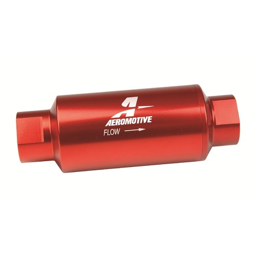 Aeromotive Fuel Filter Inline Mount Aluminium Red 10 Microns -10 AN Female Inlet Outlet Each