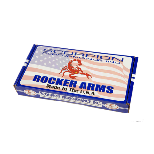 SB Chevy Scorpion Blue Roller Rockers, 3/8” x 1.6, will not fit center bolt valve covers