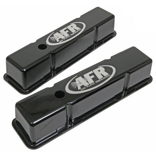 AFR Valve Covers, Tall Height, Cast Aluminum, Black, AFR Logo, SB Chev, Pair