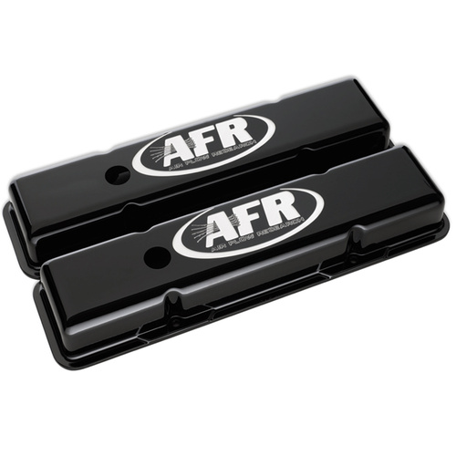 AFR SBF Standard Valve Covers, Black Powder Coat, Includes rubber grommets & baffles (Inside Height 2.75”)
