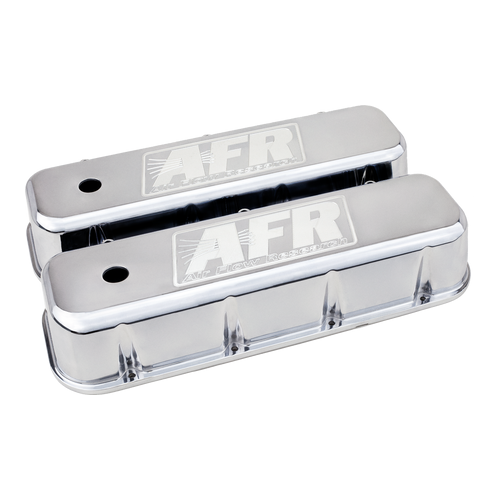 AFR BBC Standard Valve Covers, Polished Aluminum, Includes rubber grommets & baffles (Inside Height 3.875")