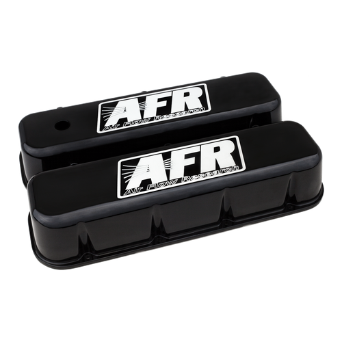 AFR BBC Standard Valve Covers, Black Powder Coat, Includes rubber grommets & baffles (Inside Height 3.875")