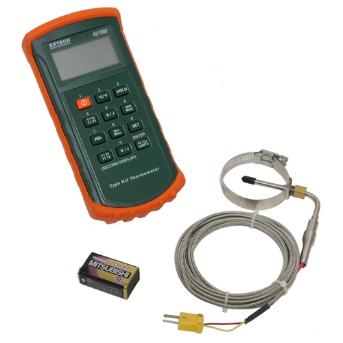 Altronics EGT Meter, LCD Display, Dual Meter, Single Bayonet Clamp K type probe, 25 Run Storage, Kit