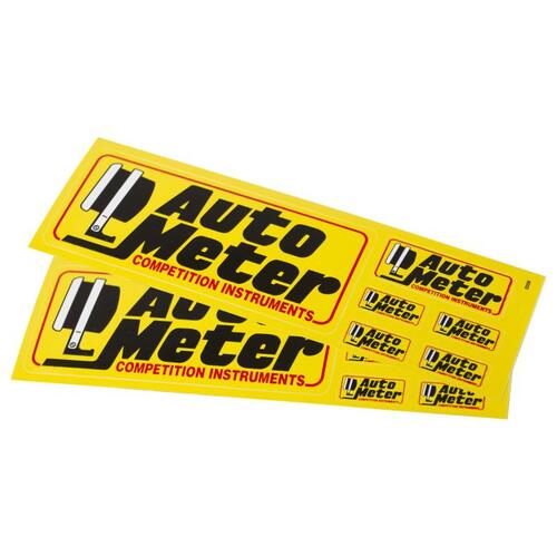 Autometer Decal Sheet, Mini-Assorted, Yellow, 'Competition Instruments', Gear
