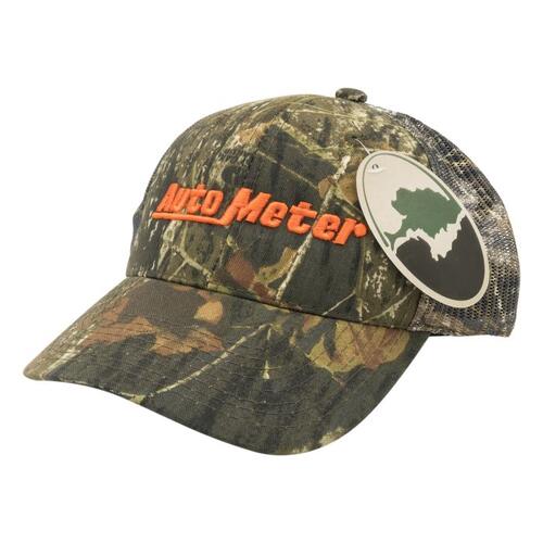 Autometer Hat, Mesh Back W/Velcro, Hunting Camo, Blaze Orange 'Autometer', Gear