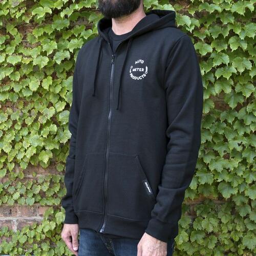 Autometer Zip Hoodie, Adult Xlarge, Black, 'Vintage', Gear