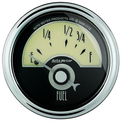 Autometer Gauge, Fuel Level, 2 1/16", 73Ωe To 10Ωf, Elec, Cruiser Ad, Cruiser Ad