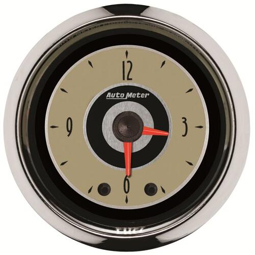 Autometer Gauge, Clock, 2 1/16", 12Hr, Analog, Cruiser, Cruiser
