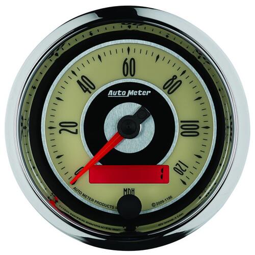 Autometer Gauge, Speedometer, 3 3/8", 120Mph, Elec. Programmable, Cruiser, Cruiser