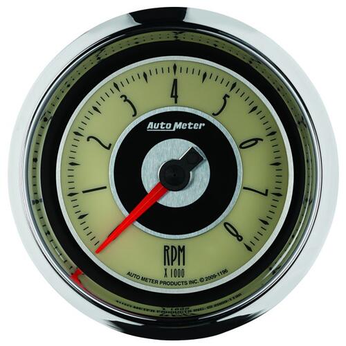 Autometer Gauge, Tachometer, 3 3/8", 8K Rpm, In-Dash, Cruiser, Cruiser