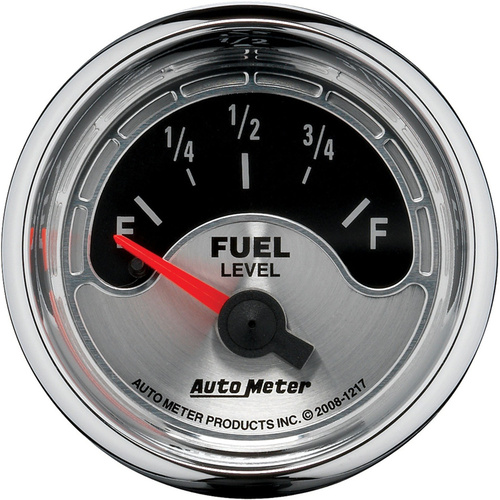 Autometer Gauge, American Muscle, Fuel Level, 2 1/16 in, 240-33 Ohms, Electrical, Each