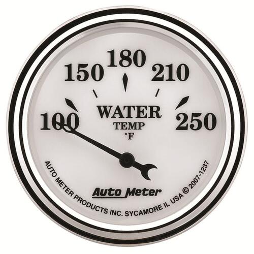 Autometer Gauge, Water Temp, 2 1/16", 250ºf, Elec, Old Tyme White Ii, Old-Tyme White Ii