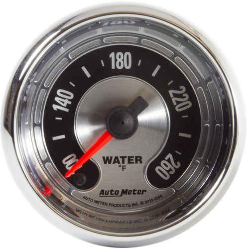 Autometer Gauge, American Muscle, Water Temperature, 2 1/16 in., 260 Degrees F, Digital Stepper Motor, Analog, Each