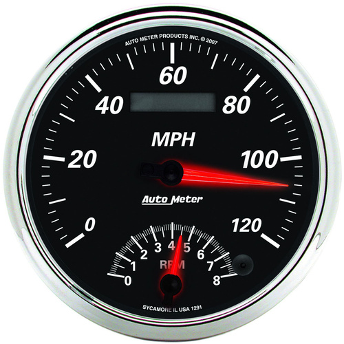 Autometer Gauge Designer Black II Tachometer / Speedometer 5 in. 120mph & 0-8K RPM Electric