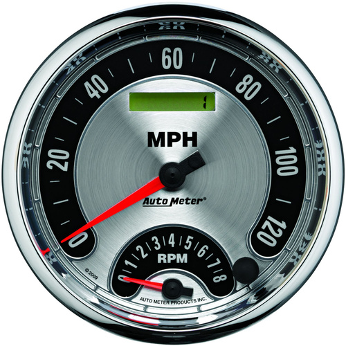 Autometer Gauge American Muscle Tachometer / Speedometer 5 in. 160mph & 0-8K RPM Electric Pr
